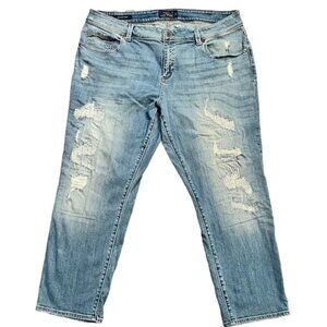 Lucky 🍀 Brand Medium Wash Distressed Reese Boyfriend Jeans 18W